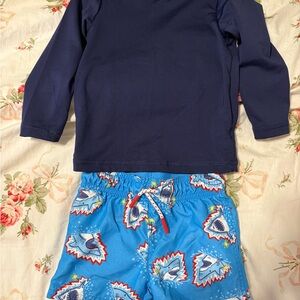 Cat & Jack Blue Swim Shorts with Shark Design